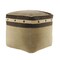 Laddha Home Designs 20" Gray and Brown Rustic Farmhouse Handmade Square Pouf Ottoman